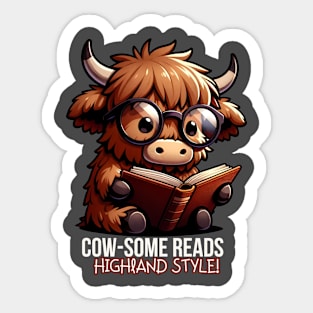 COW-SOME READS HIGHLAND STYLE Sticker